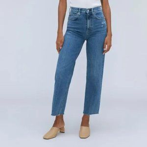 Everlane The Way High Denim Jean Organic Cotton Raw Hem 25 Regular